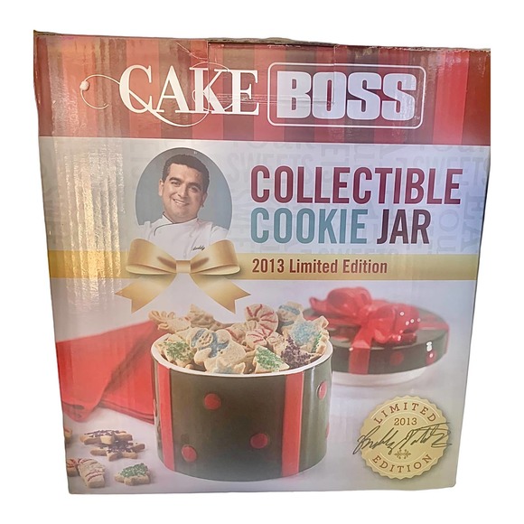 Cake Boss Christmas Ceramic Cookie Jar Green/ Red Limited Edition 2013 - Picture 4 of 14